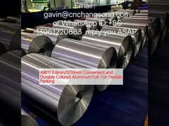Α8011 0,6 mm/1250 mm Εύκολο και ανθεκτικό χρωματιστό φύλλο αλουμινίου για ευέλικτη συσκευασία