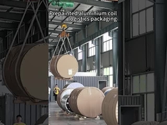 Το προβαμμένο πηνίο αλουμινίου μας συσκευάζεται για αποστολή στον πελάτη στο Μεξικό.