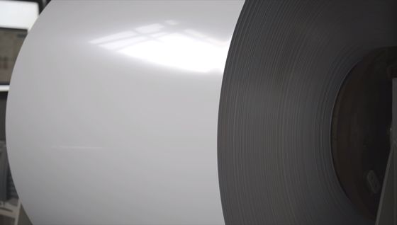 Λευκό / Λευκό RAL 9010 Έγχρωμο - Επικαλυμμένο Φύλλο Αλουμινίου σε Πηνίο 3105 H44 για Παραγωγή Υδρορροών ή Κατασκευή Υπερχείλισης